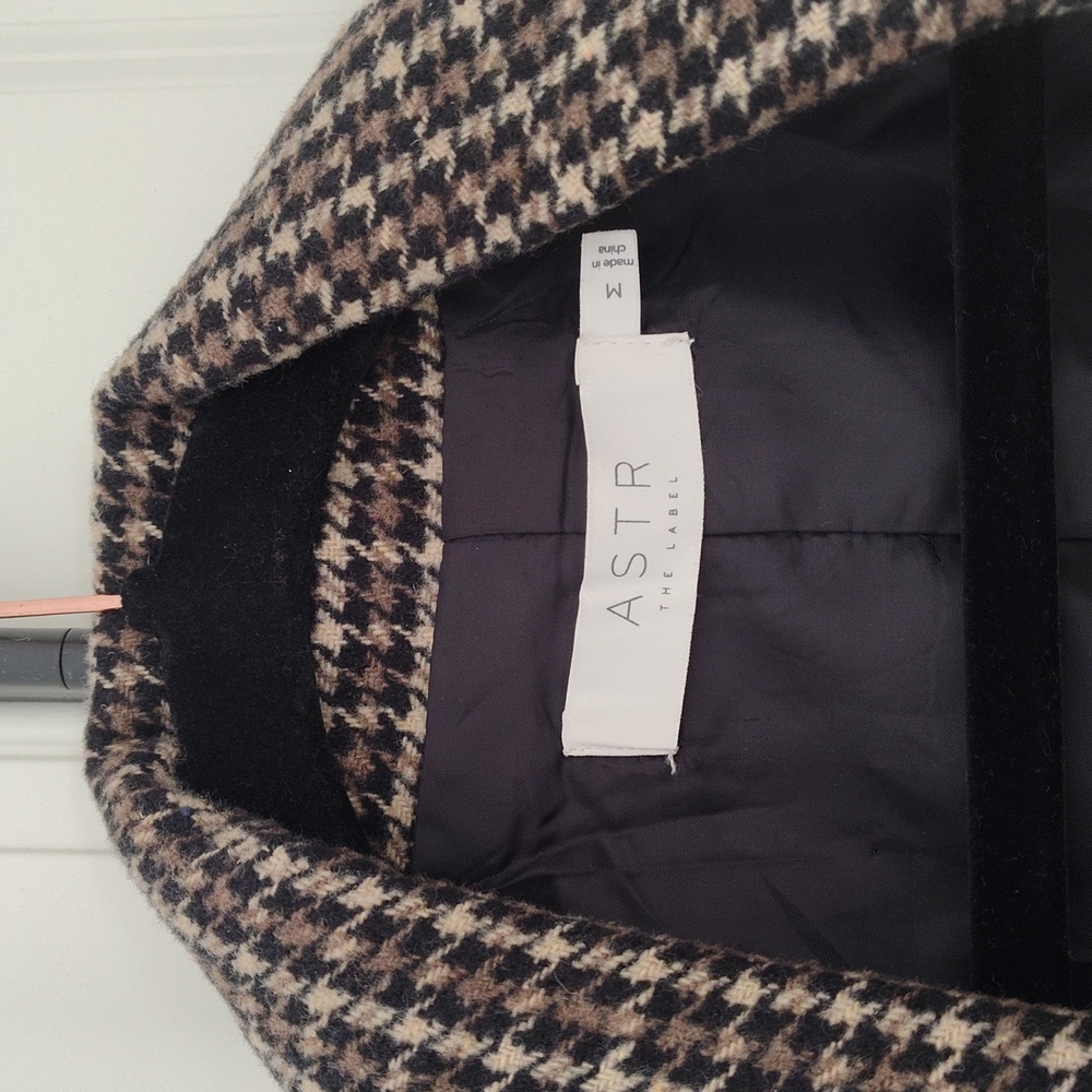 ASTR the label Manhattan Cropped Blazer Hazelnut‎ Houndstooth Size M - Picture 10 of 16